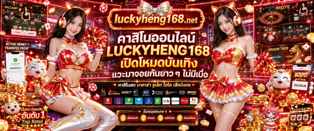 คาสิโนออนไลน์ LUCKYHENG168 รวมบริการเกมเดิมพันครบวงจร มาตรฐานสากล ระบบเสถียร ปลอดภัย เข้าเล่นได้ตลอด 24 ชั่วโมง